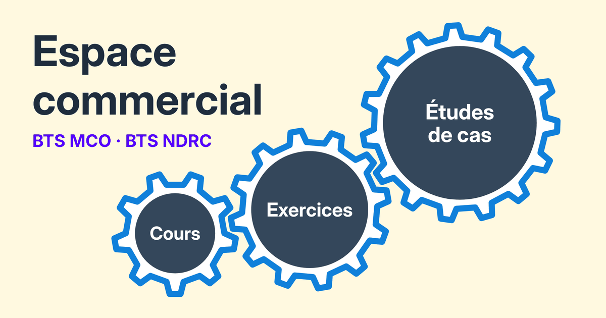 Espace commercial, BTS MCO et BTS NDRC : trois engrenages qui s'entraînent, cours, exercices et études de cas